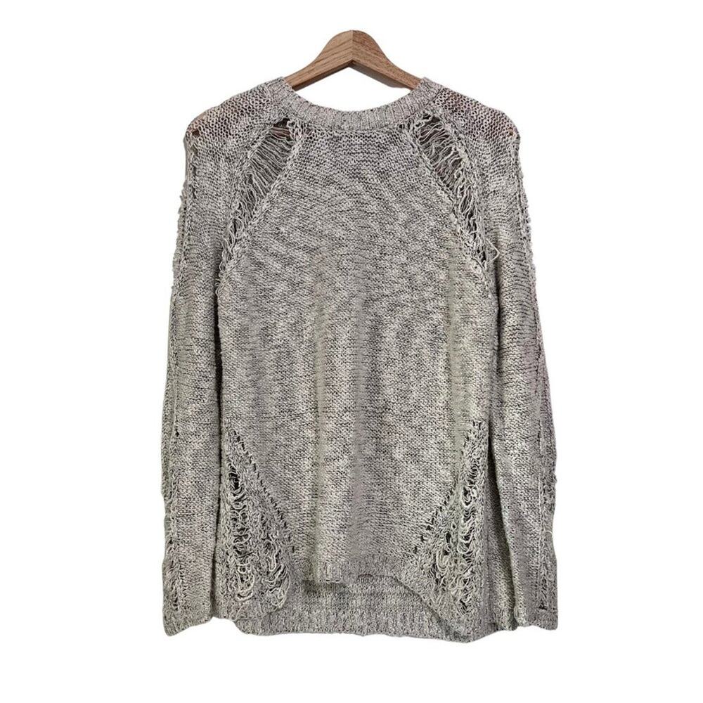 Women’s Lush Loose Knit Grey Crew Neck Sweater | M